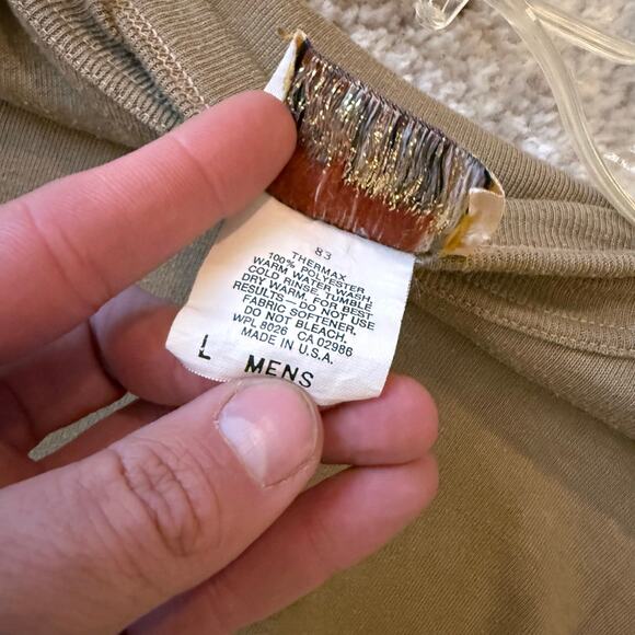 Vintage Cabelas Shirt Mens Large Beige Thermax Base Layer Hunting Sidney Nebr - Picture 5 of 5